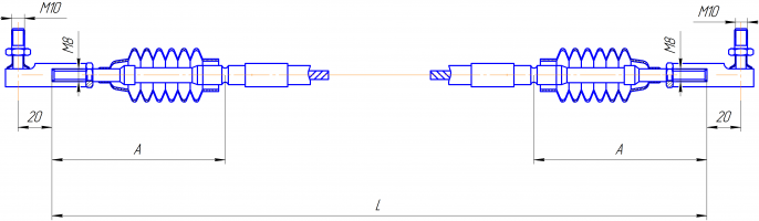Трос SU-M-GG-075-09130 (М8/М10)