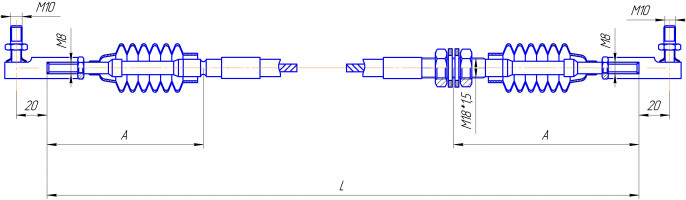 Трос SU-M-TG-075-08700 (M8/M10)