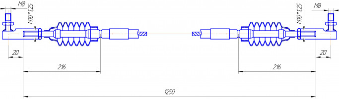 Трос SU-M-GG-073-01250 (М8/М10) (16501-1703009)