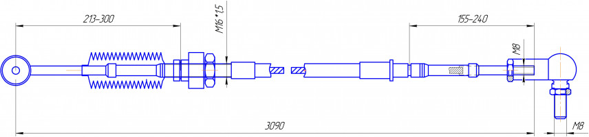Трос SU-M-GG-085-03100 (C40R13-1703016, ISUZU)