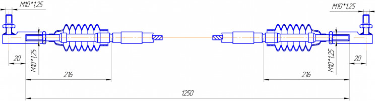 Трос SU-M-GG-073-01250 (М10/М10) (16501-1703008)